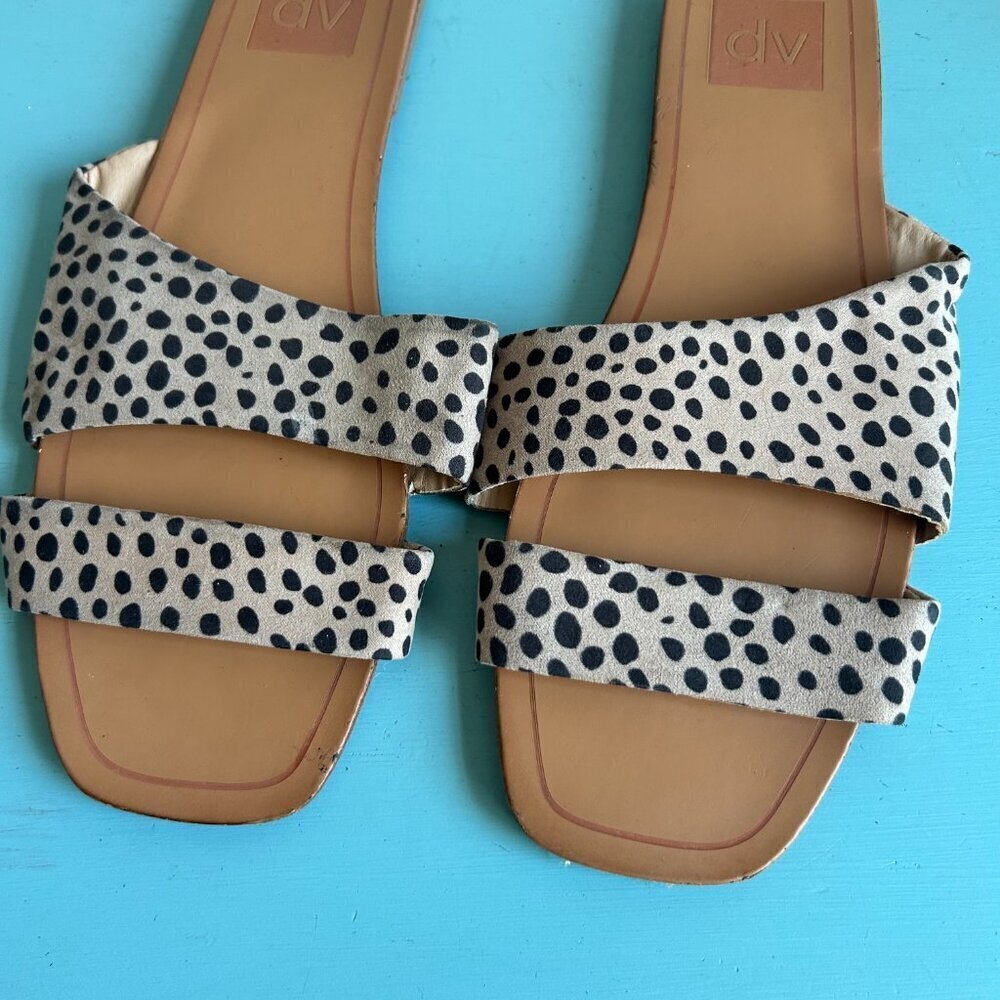 Dolce Vita DV Leopard Print Bryn Asymmetrical Slide Sandals Size 8.5 - Picture 9 of 11
